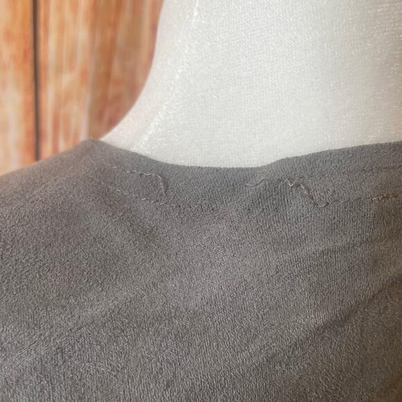 Chico's grey sueded open front jacket size 2/Large (12) polyester - read desc. - Picture 5 of 8